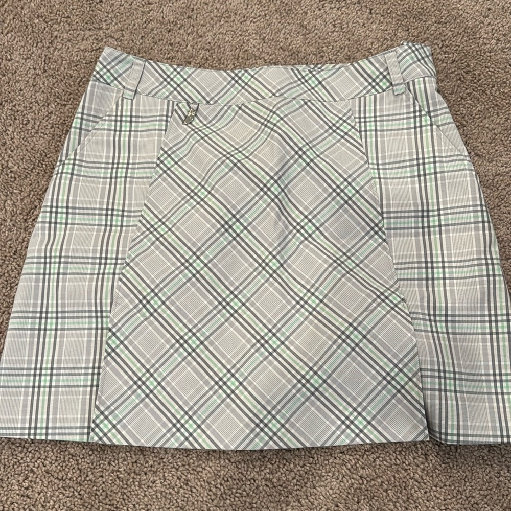 Haley Sport Plaid Skirt - Gray and Green